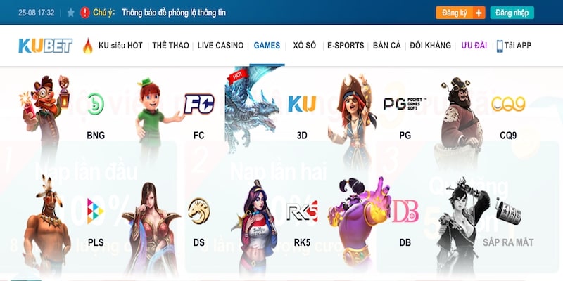 Vô vàn game quay hũ hay tại Kubet